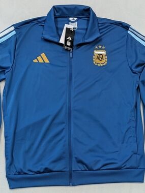 adidas Argentina DNA Track Jacket Gold AFA Crest Logo NWT Men's XL